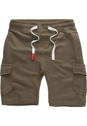 Amaci&Sons Sweatshorts ECORSE Herren Bermuda Hose Khaki/Dunkelgrün