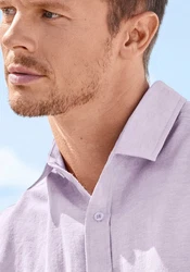 John Devin Langarmhemd Regular Fit Kentkragen Lila