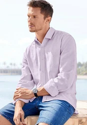 John Devin Langarmhemd Regular Fit Kentkragen Lila