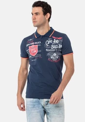 Cipo & Baxx Poloshirt Dunkelblau/Rot