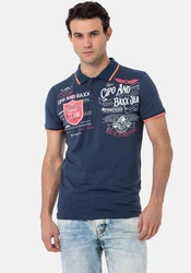 Cipo & Baxx Poloshirt Dunkelblau/Rot