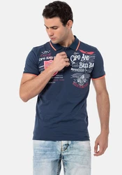 Cipo & Baxx Poloshirt Dunkelblau/Rot