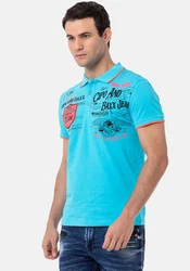 Cipo & Baxx Poloshirt Hellblau/Blau