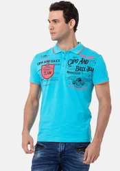 Cipo & Baxx Poloshirt Hellblau/Blau