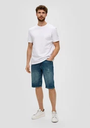 s.Oliver Stoffhose Jeans-Shorts Regular Fit Mid Rise Straight Leg Weiß/Creme