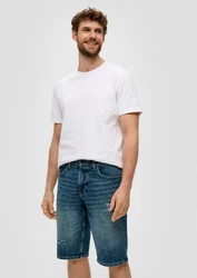 s.Oliver Stoffhose Jeans-Shorts Regular Fit Mid Rise Straight Leg Weiß/Creme