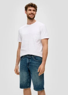 s.Oliver Stoffhose Jeans-Shorts Regular Fit Mid Rise Straight Leg Weiß/Creme