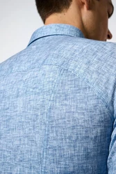 Desoto Langarmhemd Kent Hellblau/Blau