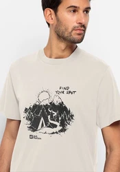 Jack Wolfskin T-Shirt FIND YOUR SPOT Khaki/Beige/Hellgrau/Weiß/Braun/Grau