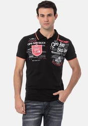 Cipo & Baxx Poloshirt Rot/Braun/Blau/Schwarz