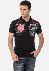 Cipo & Baxx Poloshirt Rot/Braun/Blau/Schwarz