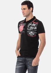 Cipo & Baxx Poloshirt Rot/Braun/Blau/Schwarz
