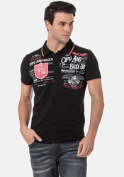 Cipo & Baxx Poloshirt Rot/Braun/Blau/Schwarz
