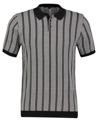 Drykorn Poloshirt Strickpolo TRITON 10 Regular Fit Kurzarm Schwarz/Grau/Dunkelrot/Dunkelgrau