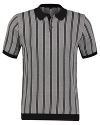Drykorn Poloshirt Strickpolo TRITON 10 Regular Fit Kurzarm Schwarz/Grau/Dunkelrot/Dunkelgrau