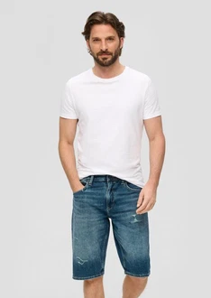 s.Oliver Stoffhose Jeans-Shorts Regular Fit Mid Rise Straight Leg Weiß/Creme