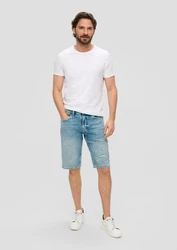 s.Oliver Stoffhose Jeans-Shorts Regular Fit Mid Rise Straight Leg Weiß/Creme