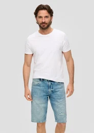 Stoffhose Jeans-Shorts / Regular Fit / Mid Rise / Straight Leg