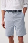 Next Chinoshorts Oxford-Shorts mit Gürtel Blau/Grau/Hellblau