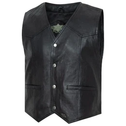 Lederweste Western Biker Jason aus Lammnappa