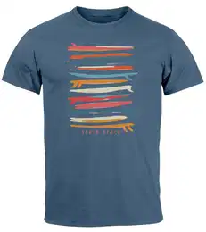Print-Shirt Herren T-Shirt Surfboards South Beach California USA Sommer Surfing mit Print