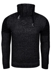 Rusty Neal Strickpullover hochabschließender Kragen Schwarz
