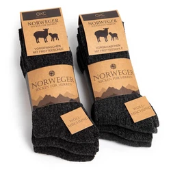 OCCULTO Norwegersocken Modell Finn (6-Paar) Schwarz/Dunkelgrau