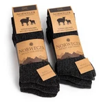 OCCULTO Norwegersocken Modell Finn (6-Paar) Schwarz/Dunkelgrau