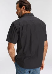 Man's World Kurzarmhemd Schwarz/Dunkelblau