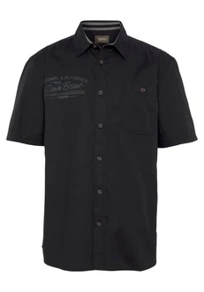 Man's World Kurzarmhemd Schwarz/Dunkelblau