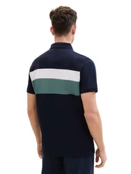TOM TAILOR Poloshirt nachtblau/smaragd/weiß