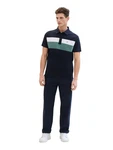 TOM TAILOR Poloshirt nachtblau/smaragd/weiß