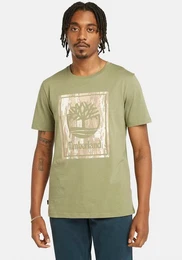 T-Shirt STACK LOGO Camo Short Sleeve Tee in groen Gren