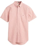 Gant Kurzarmhemd Streifenhemd Rosa/Rot