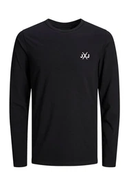 Jack & Jones Langarmshirt JCORISE INFINITY TEE LS CREW NECK Dunkelblau/Schwarz