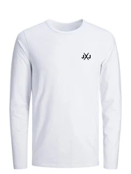 Jack & Jones Langarmshirt JCORISE INFINITY TEE LS CREW NECK Weiß/Dunkelblau