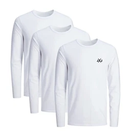 Langarmshirt JCORISE INFINITY TEE LS CREW NECK 3-Pack Herren Langarmshirt 3er Pack Unifarben Basic Stretch Shirt Baumwolle