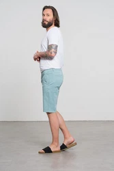Feuervogl Chinoshorts fv-Li:am Slim Fit Türkis/Grün