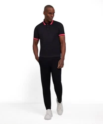FALKE Poloshirt Schwarz/Dunkelrot