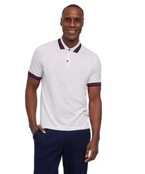 FALKE Poloshirt Weiß/Dunkelblau/Creme/Lila/Dunkelrot