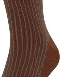 FALKE Kniestrümpfe Oxford Stripe Dunkelbraun/Beige/Khaki
