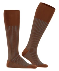 FALKE Kniestrümpfe Oxford Stripe Dunkelbraun/Beige/Khaki