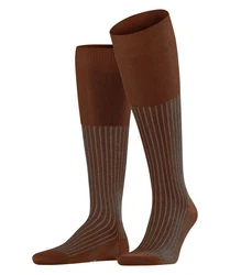 FALKE Kniestrümpfe Oxford Stripe Dunkelbraun/Beige/Khaki