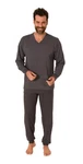 Normann Pyjama Herren langarm Schlafanzug Dunkelgrau/Grau/Hellgrau/Khaki/Braun