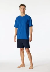 Schiesser Shorty Comfort Fit Set Dunkelblau/Blau