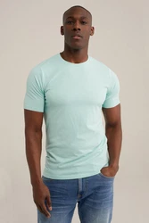 WE Fashion T-Shirt Hellgrün/Grün/Hellblau/Türkis