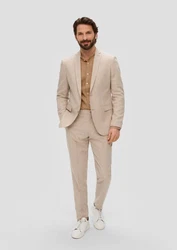 s.Oliver BLACK LABEL Langarmhemd mit Stehkragen Braun/Beige/Khaki