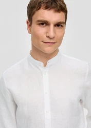 s.Oliver BLACK LABEL Langarmhemd mit Stehkragen schwarz