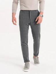 Chinohose Herrenhose Chino mit elastischem Bund in zartem Karomuster