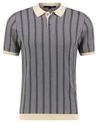 Drykorn Poloshirt Strickpolo TRITON 10 Regular Fit Kurzarm Grau/Hellblau/Blau/Dunkelblau